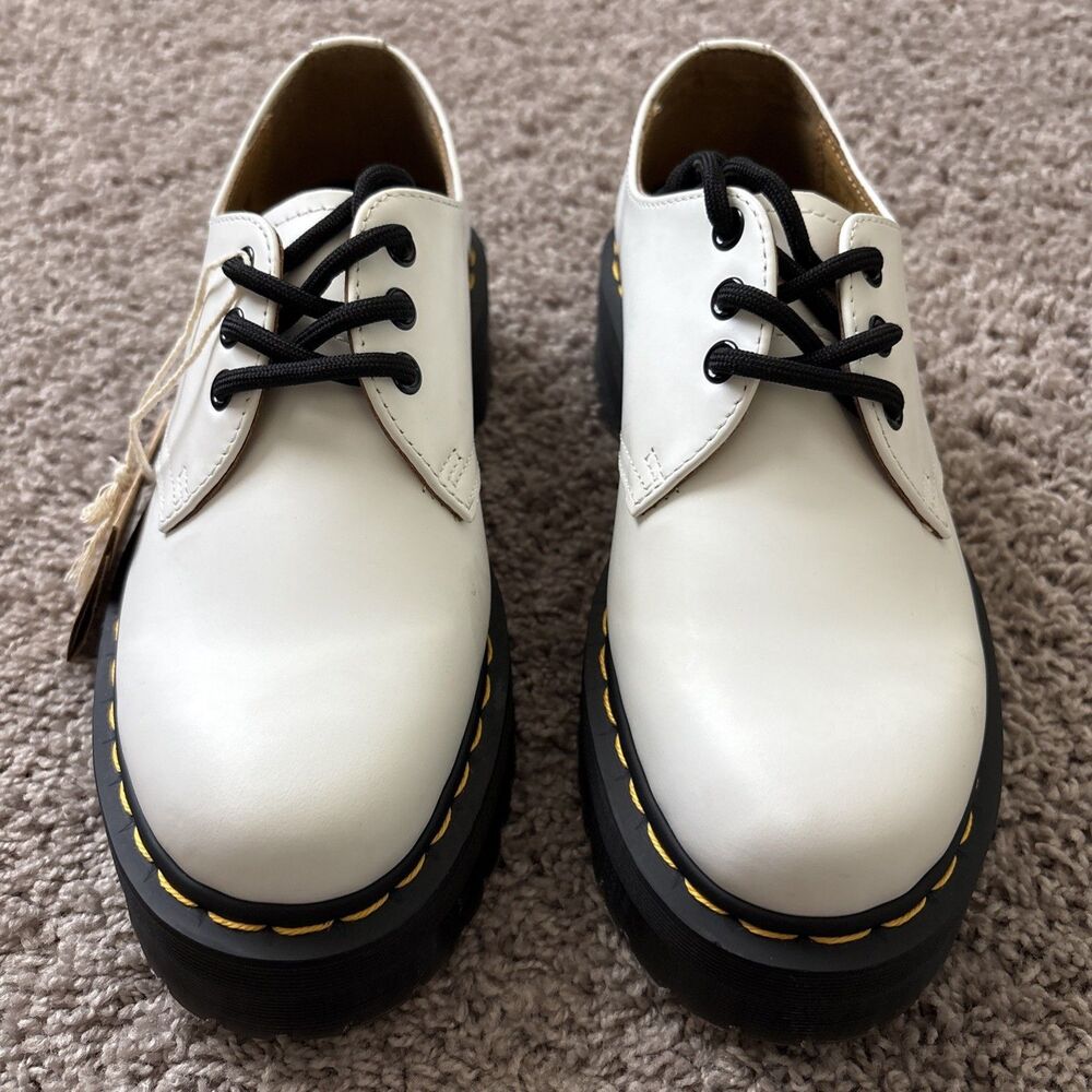 New Dr Martins 1461 Quad Platform Derby Lace Up Boots Low Women's Size 8M